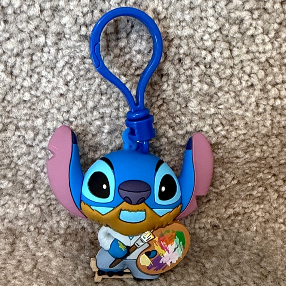Disney Stitch Artist Keychain - Blue and Purple
